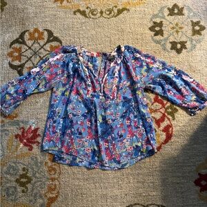 NICOLE BY NICOLE MILLER BOHO FLORAL TOP